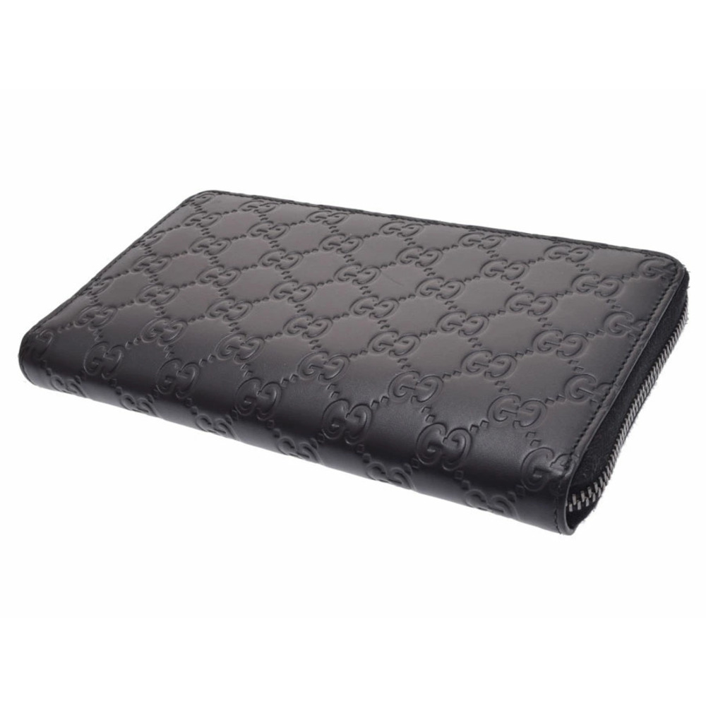 Gucci Guccissima Round Organizer Calfskin Black Long Wallet - Picture 7 of 8